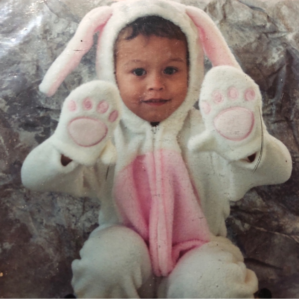 Vintage plush zip up Easter bunny rabbit costume